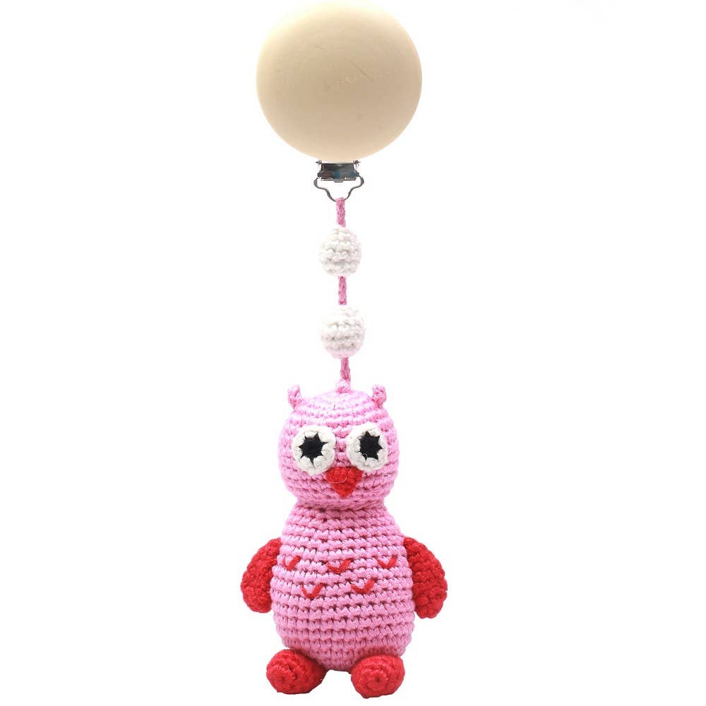 Owl Stroller Hook - Pink