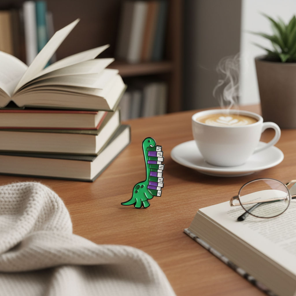 Diplodocus Bibliophile Pin
