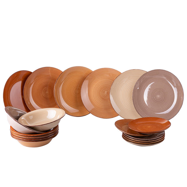 18 PIECE ROUND DINNER SET - BAITA CHOCOLATE SHADE - 5911819