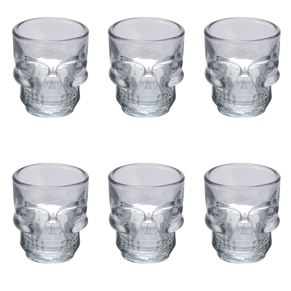 GLACE SKULL SET 6 TRANSPARENT LIQUEUR GLASSES - 5913489