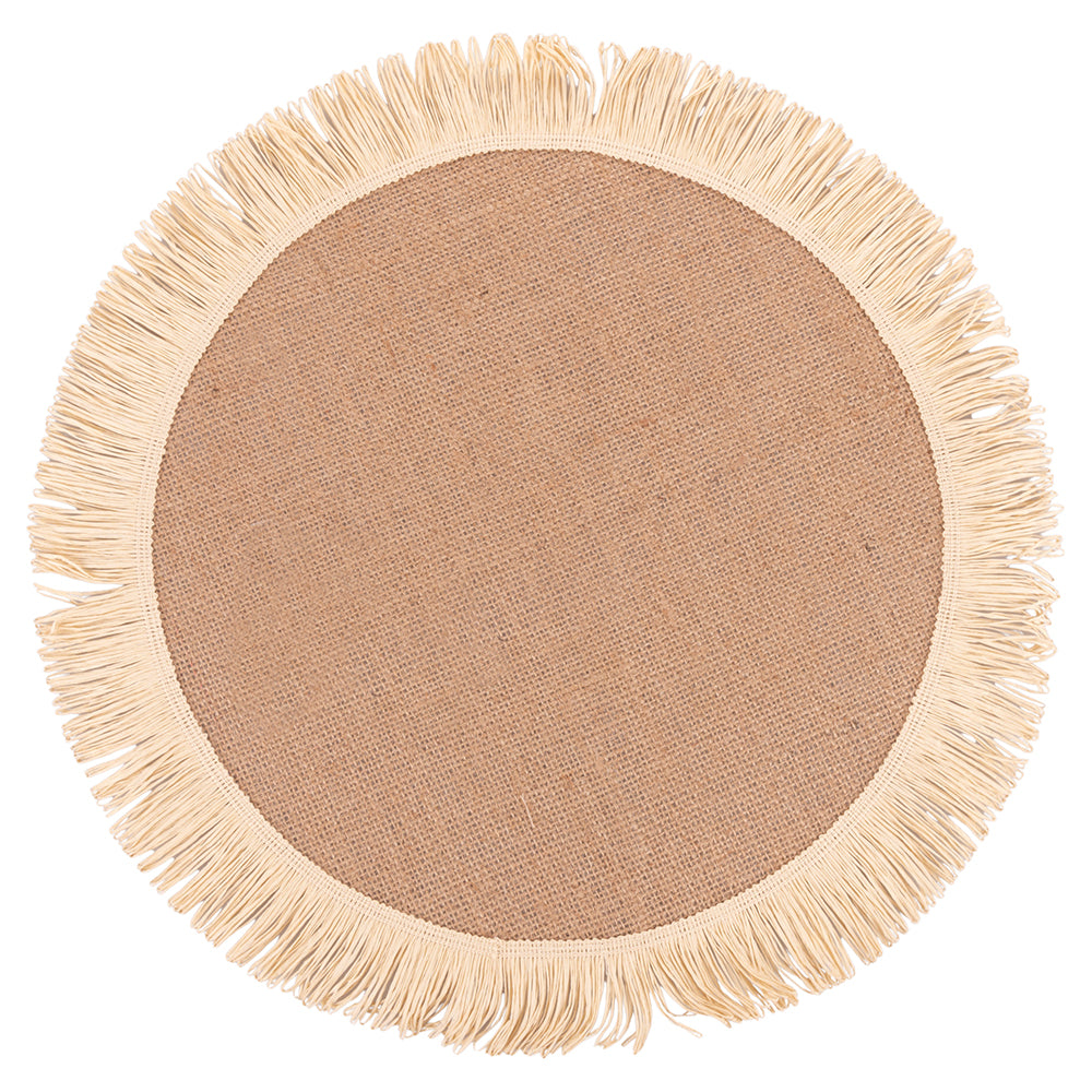 ROUND JUTE PLACEMAT PAPER BANGS - 5918039