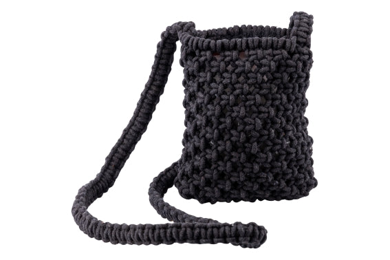 BLACK MACRAME MINI BAG / SHOULDER BAG - 5919880