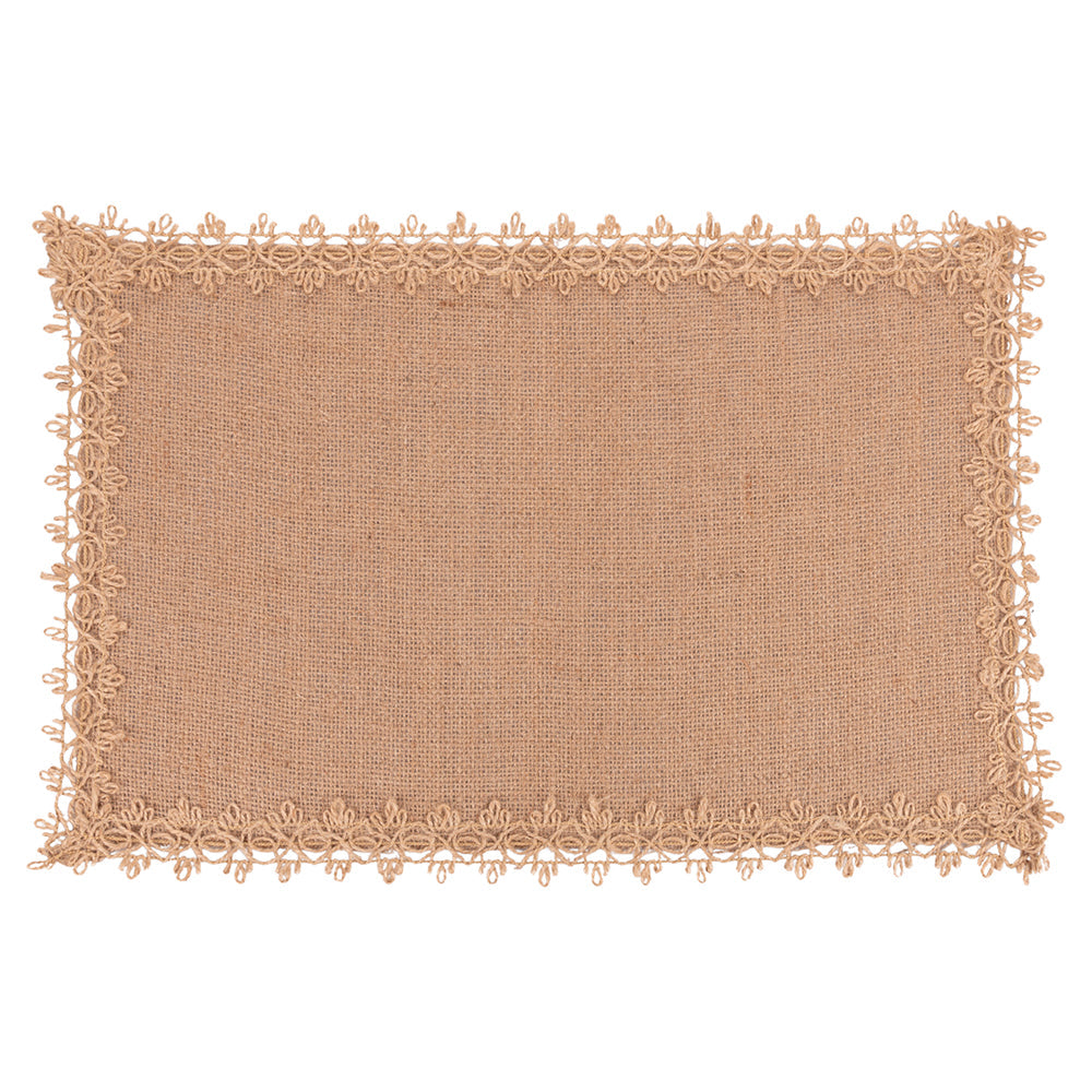 JUTE RECTANGULAR PLACEMAT - EMBROIDERED BORDER B - 5921029