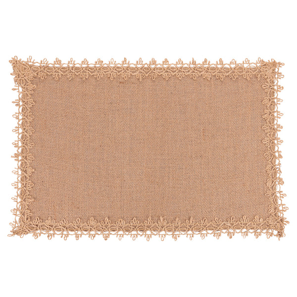JUTE RECTANGULAR PLACEMAT - EMBROIDERED BORDER B - 5921029