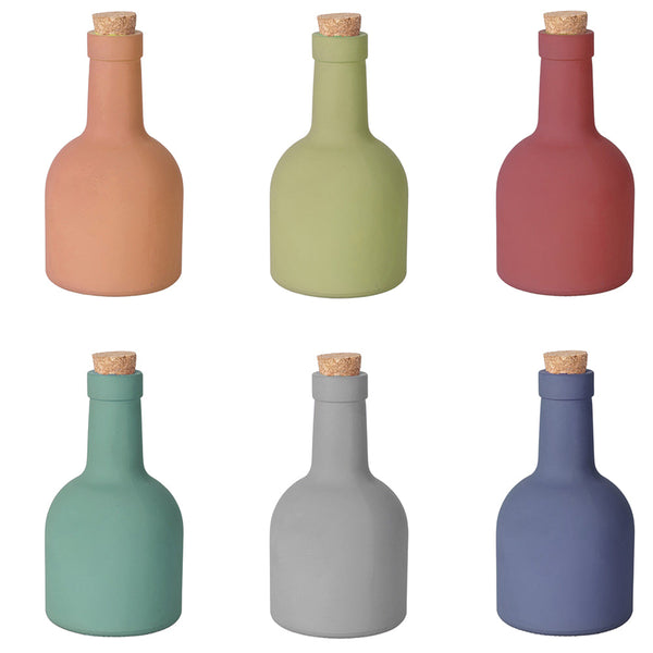 400ML MATT OIL JAR CORK STOPPER 6 ASS - 5921149