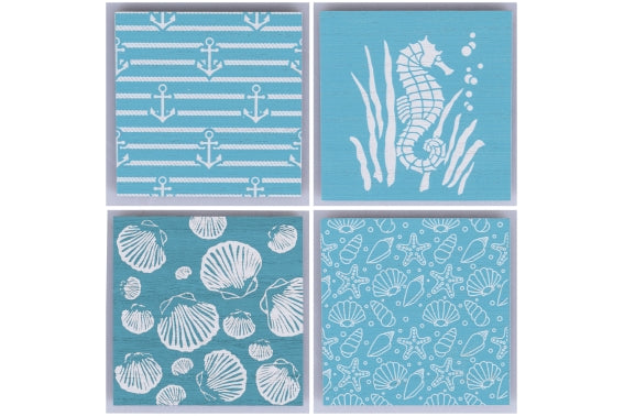 SET OF 4 COASTERS 4 ASS / TURQUOISE - 5922315