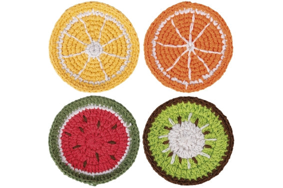 FRUIT CROCHET COASTER 4 ASST - 5922614