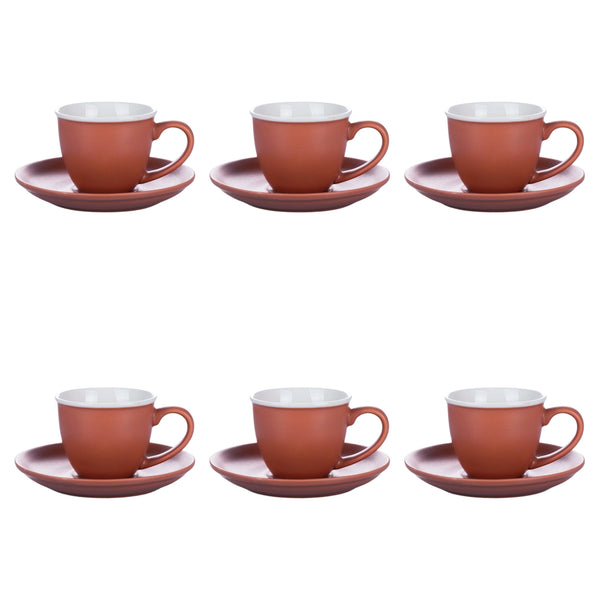 FORMA SET 6 CUPS 100ML W/SAUCER DULCE DE LECHE - 5922664
