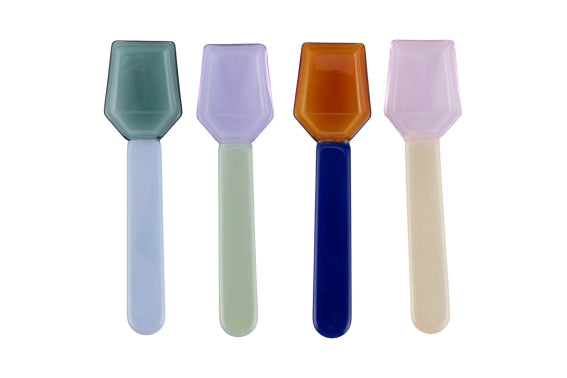 GLASS TEASPOONS SET OF 4 COLORED BOROSILICATE - 5922691