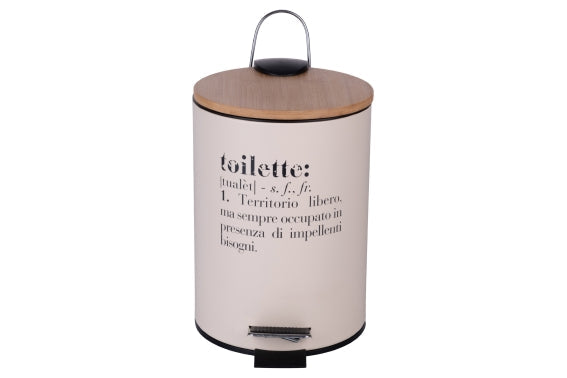VICTIONARY DUSTBIN W/BAMBOO TOILET 3L BEIGE - 5922960
