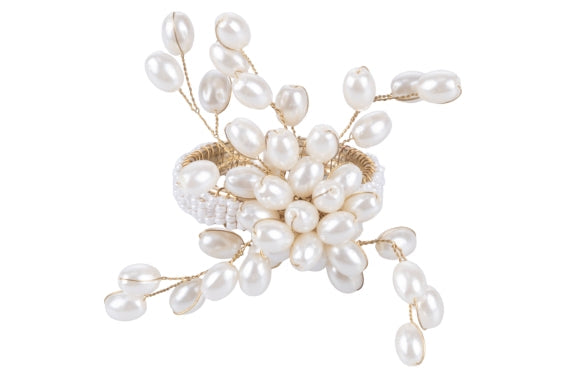 FLOWER/PEARL NAPKIN RING - 5923219