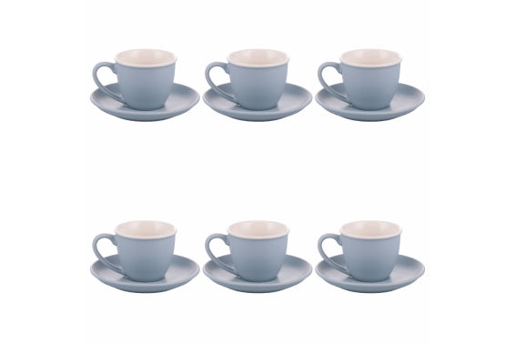 FORMA SET6 CUPS 100ML W/ SAUCER CRISTALLO DI LUNA - 5923503