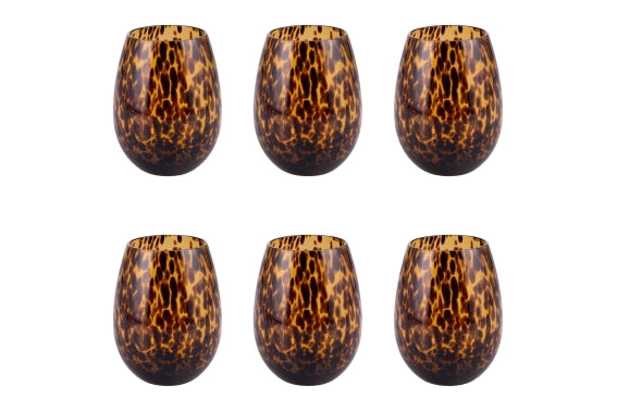 JAMILA SET OF 6 560ML AMBER WATER GLASSES - 5925099