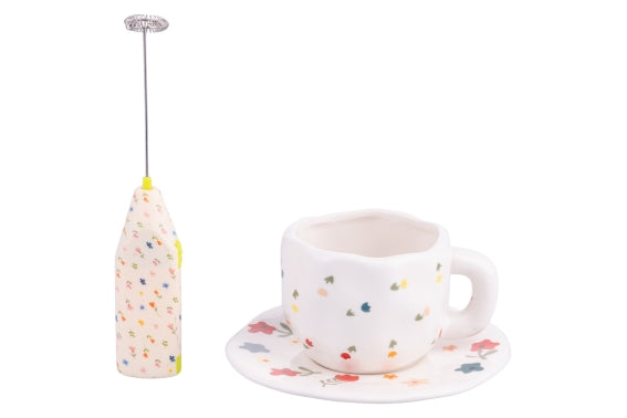 MORE AMOR CUP+ SAUCER+COFFEE CREAMER FLOWER - 5925537