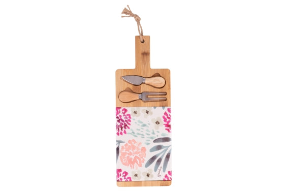NEW ACQUERELLO CUTTING BOARD +2 CUTLERY 15X41CM - 5926464