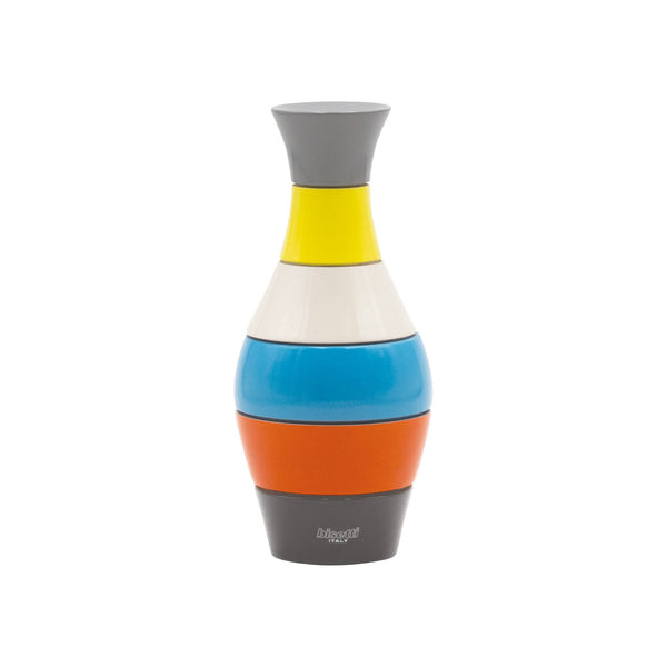Large "Vase" spice mill in multicolored lacquered beech wood