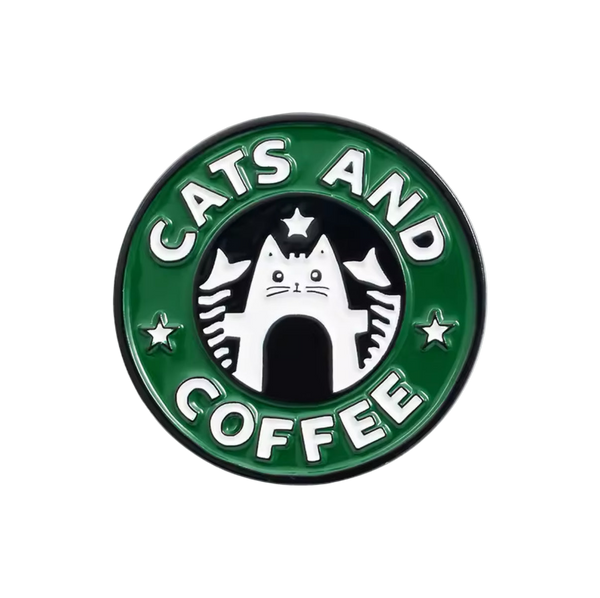 Cats and Coffee Pins
