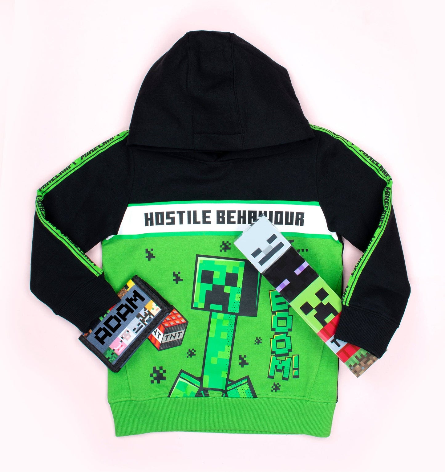 Bouteille Minecraft carrée avec personnage Creeper vert