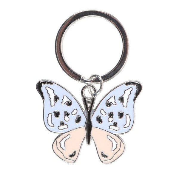 Blue and Silver Butterfly Keychain