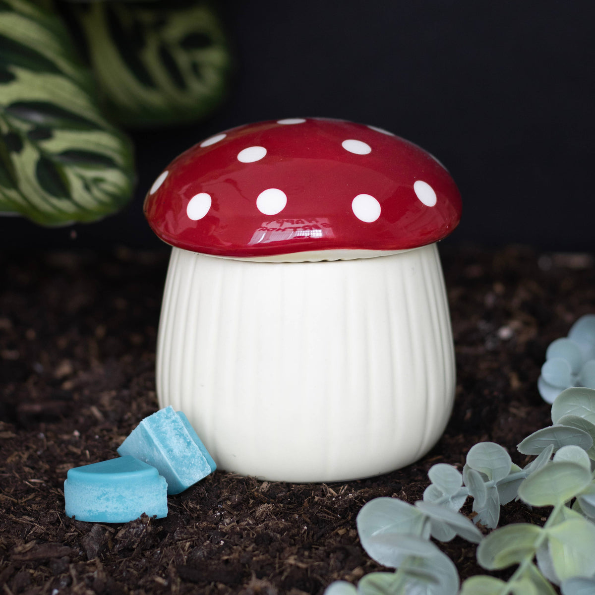 Brûleur d'huile en forme de champignon rouge
