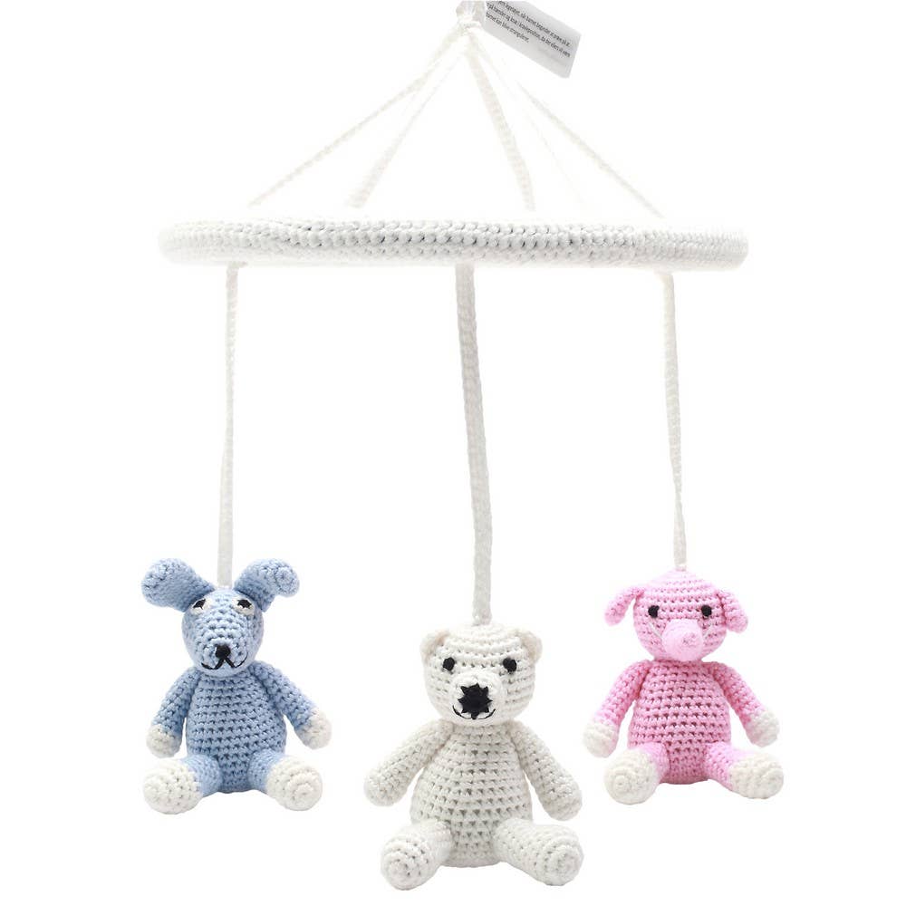 Mobile with elephant, polar bear and rabbit