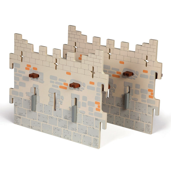 Set 4 château du Maître des armes (2 grands murs) Papo - personnage médiéval