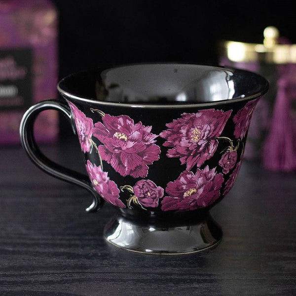 Dark Romance Floral Print Tea Mug