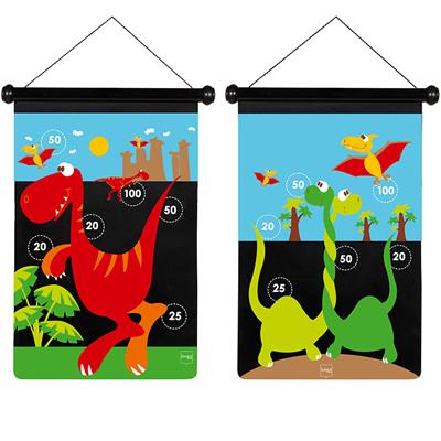 Scratch Active Play: JEU DE FLÉCHETTES MAGNÉTIQUES Dinosaure 36x55cm, imprimé en double face, en tube, 5+