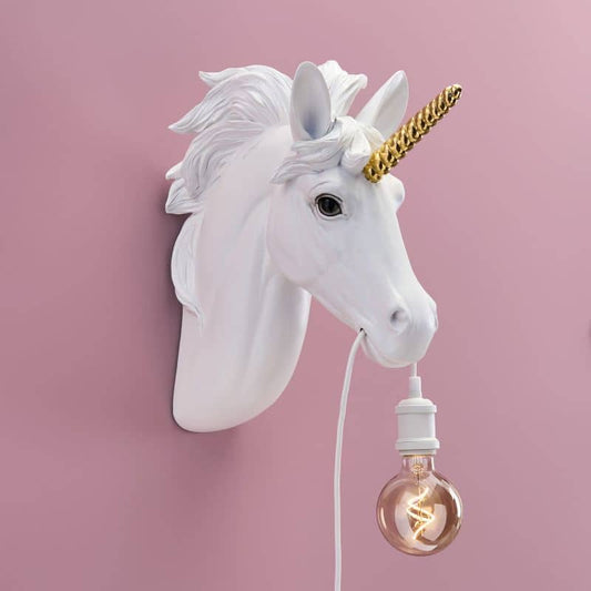 Hugh Unicorn Wall Sconce White-Gold