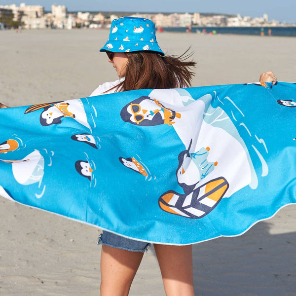Penguins beach towel