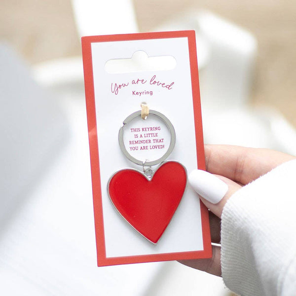 Heart-shaped keychain "You Are Loved"