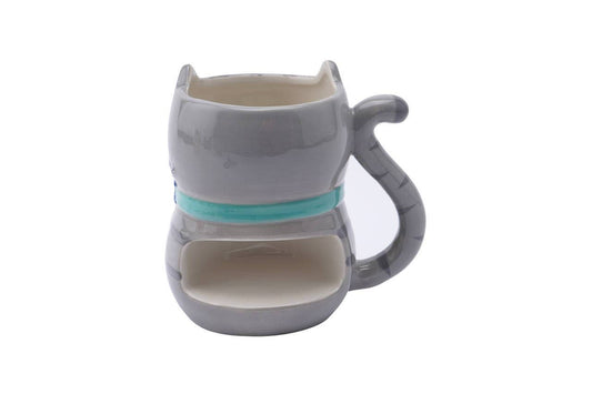3D Mug Grey Kitten with Flowers