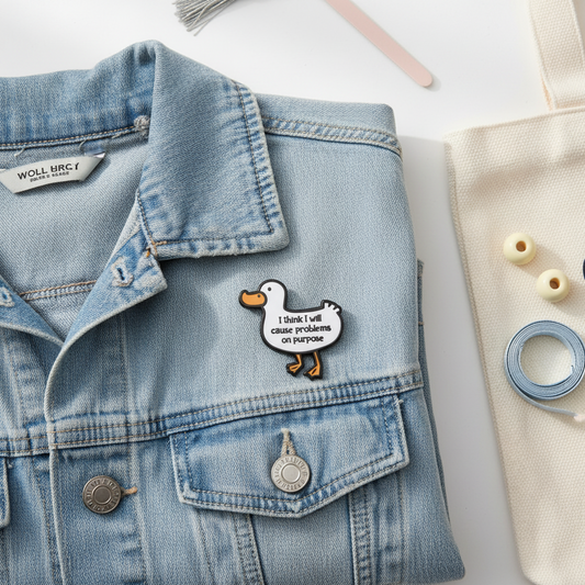 Pin's Canard Blanc "I think I will cause problems on purpose"