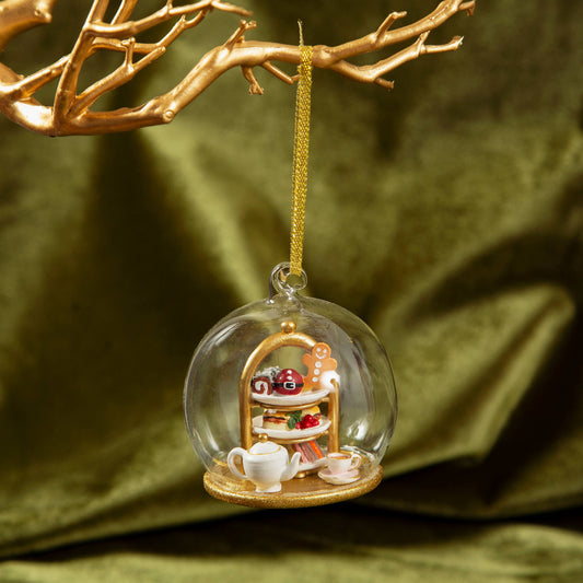 Tea Time Dome Christmas Bauble