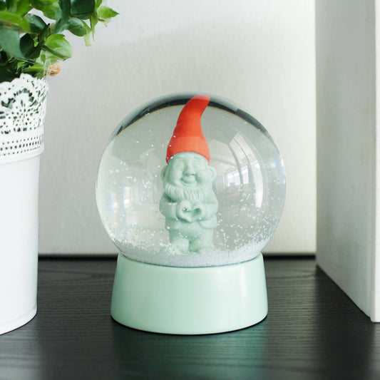 Heart-Shaped Garden Gnome Snow Globe