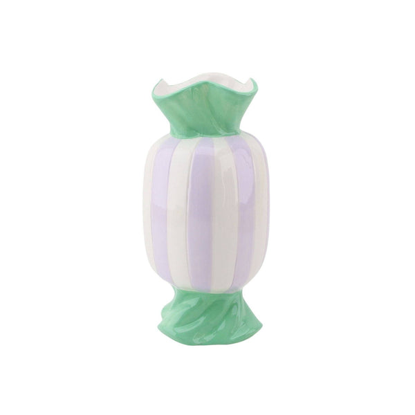 Vase - Bonbon Toffee Flower Vase - Mint/Lilac - 9.5x9.5x21cm