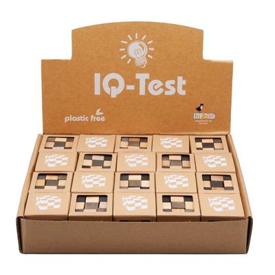 Casse-tête eco: CUBE de SERPENT, en bois avec bande en caoutchou, en boîte fenêtre 4,8x4,8x4,8cm, en présentoir 25x20x20cm, 8+