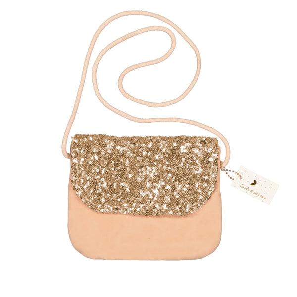 Handbag - Velvet & Gold Sequins