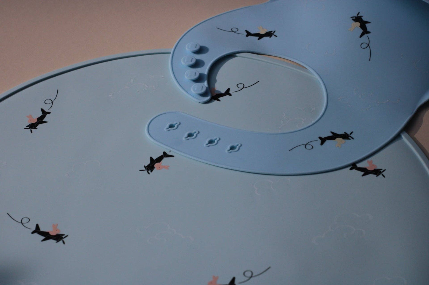 Set de table en silicone Aviateur - Bleu clair