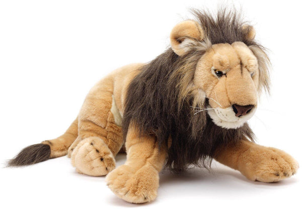Lion couché - 70 cm (longueur) - peluche Uni Toys