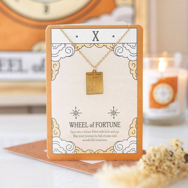 Vintage Tarot Card Necklace The Wheel of Fortune