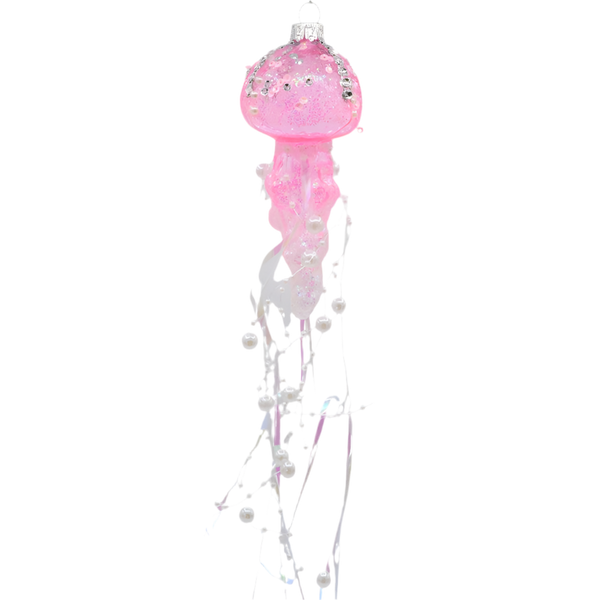 Pink Jellyfish Christmas bauble