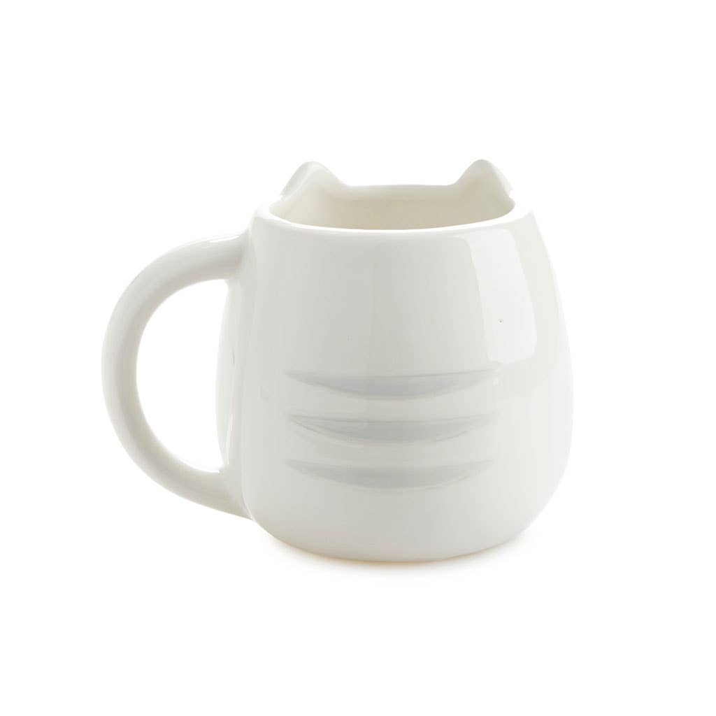 White Cat Round Mug