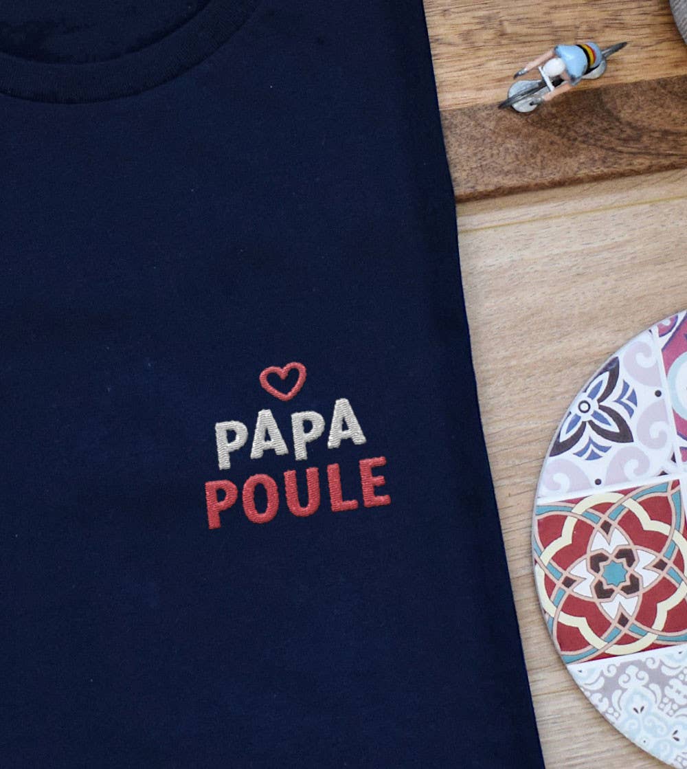 Papa Hen Embroidered T-shirt