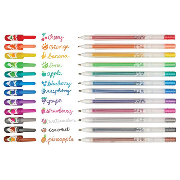 Set de 12 Stylos Gel Pailletés et Parfumés