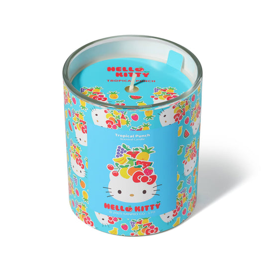 Bougie Bleue Imprimé Original Hello Kitty, Parfum Punch Tropical