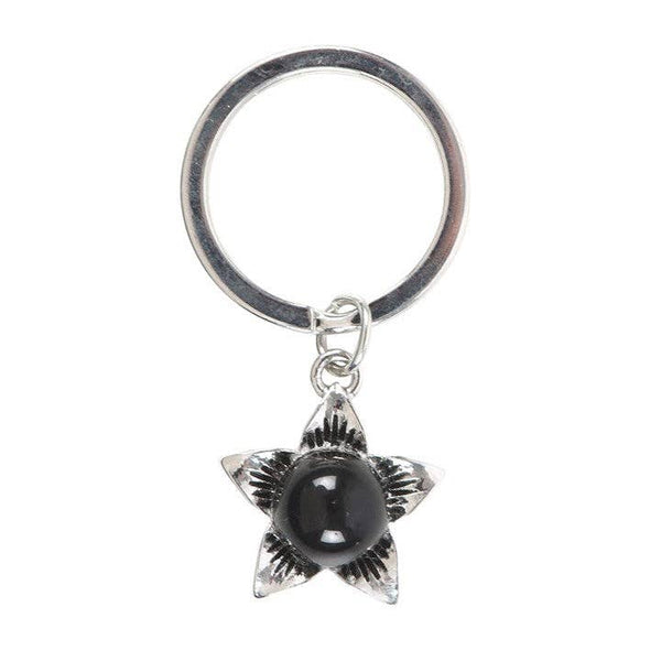 Belladonna Keychain with Black Obsidian