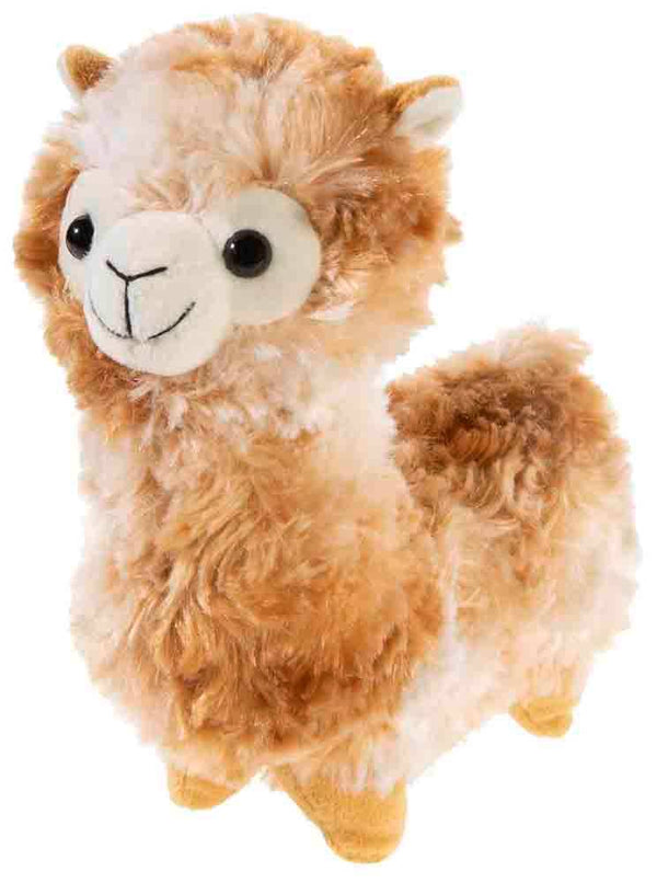 Peluche Lama caramel bouclé - 18 cm — Heunec