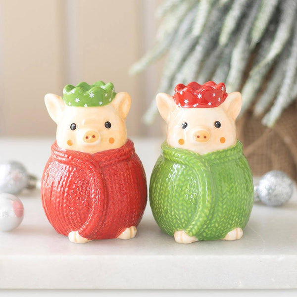 Salière et poivrière Cochons de Noël – vue 2