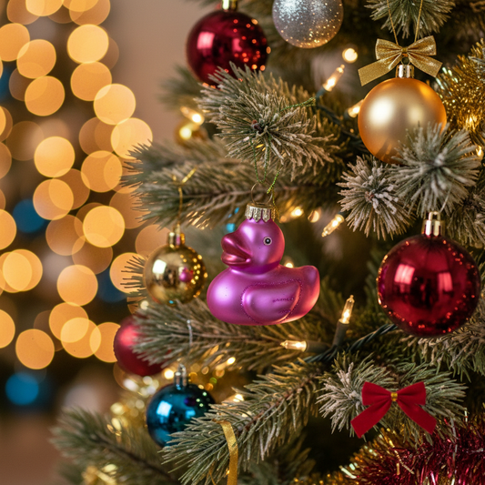 Pink Bath Duck Christmas Ball